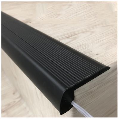 LED Stair Nosing Trim with Waterproof Tread Surface for Indoor and Outdoor Use, 81.3 cm, Black