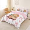 Homewish Kids Capybara Duvet Cover Set, 220 x 240 cm, Pink Bows, Flowers and Hearts view 4