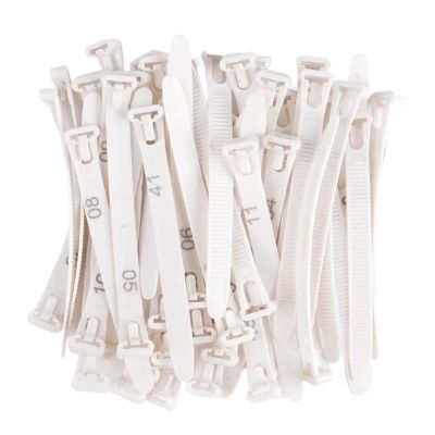 50/100-Piece Adjustable Chicken Leg Rings, 5 Colors (White, 50 Pieces)