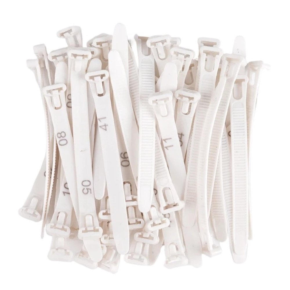 50/100-Piece Adjustable Chicken Leg Rings, 5 Colors (White, 50 Pieces)