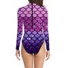 Women's Mermaid Costume, Long-Sleeve Mermaid Bodysuit, Gray, M view 2