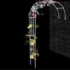 Metal Garden Half-Arch Stand, Weather-Resistant Trellis, 1.8–3 m, White view 1