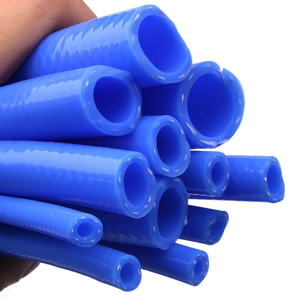 Blue Double-Layer Braided Food-Grade Silicone Hose, 5 m, 4 mm ID × 9 mm OD