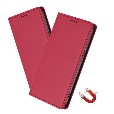 EuoDuo Magnetic Folio Case for Google Pixel 9a, Faux Leather, Red