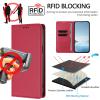 EuoDuo Magnetic Folio Case for Google Pixel 9a, Faux Leather, Red view 3