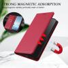 EuoDuo Magnetic Folio Case for Google Pixel 9a, Faux Leather, Red view 4
