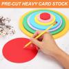 QUARKZMAN 24 Round Cardboard Sheets, 25 cm, Light Yellow view 4