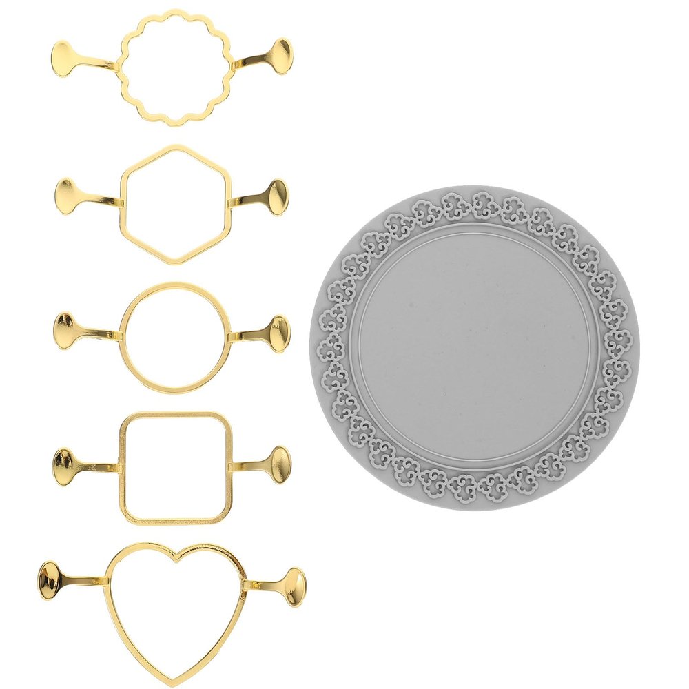 UKCOCO Alloy Wax Seal Stamp Set with Silicone Mats, 6-Piece, Gold-Tone