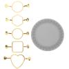 UKCOCO Alloy Wax Seal Stamp Set with Silicone Mats, 6-Piece, Gold-Tone view 1