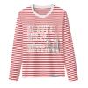 Women's Red and White Striped Long-Sleeve Cotton Shirt view 2