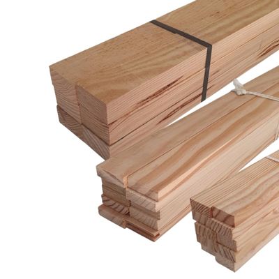 MadeInNature Pine Wood Battens, 2 m, 27 x 27 mm, 6-Pack