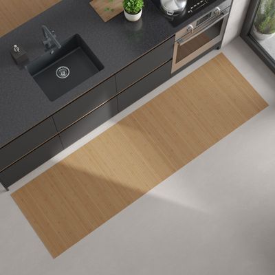 DE-COmmerce Flow Gold Bamboo Kitchen Runner, approx. 80 x 200 cm, Easy-Care, Borderless, Non-Slip