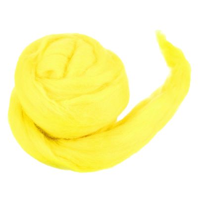 QUARKZMAN Needle Felting Wool Roving Yarn, Soft Chunky Yarn, Light Yellow, 50 g