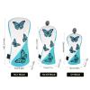 Golf Club Headcovers for Woods, 4-Piece Butterfly Pattern PU Leather view 4