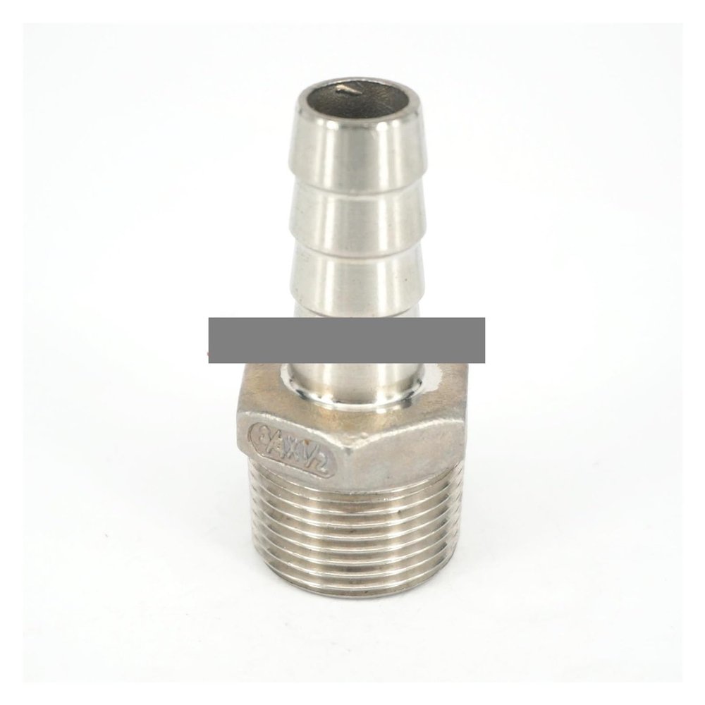YZWRWRMKTB 3/8" BSPT Male x 8 mm Hose Barb, 304 Stainless Steel Fitting, 230 PSI