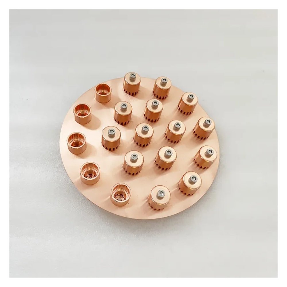 ICYJRFHLTF 8" Copper Bubble Plate Set with Overflow Cap for 8" (203 mm) Flange, 217 mm OD Column, Reflux Column