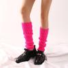 Bkazwe Neon Leg Warmers for Women, 1980s Pink, Red & Blue Striped Leg Warmers for Carnival and 80s Parties view 2
