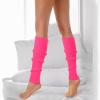 Bkazwe Neon Leg Warmers for Women, 1980s Pink, Red & Blue Striped Leg Warmers for Carnival and 80s Parties view 3