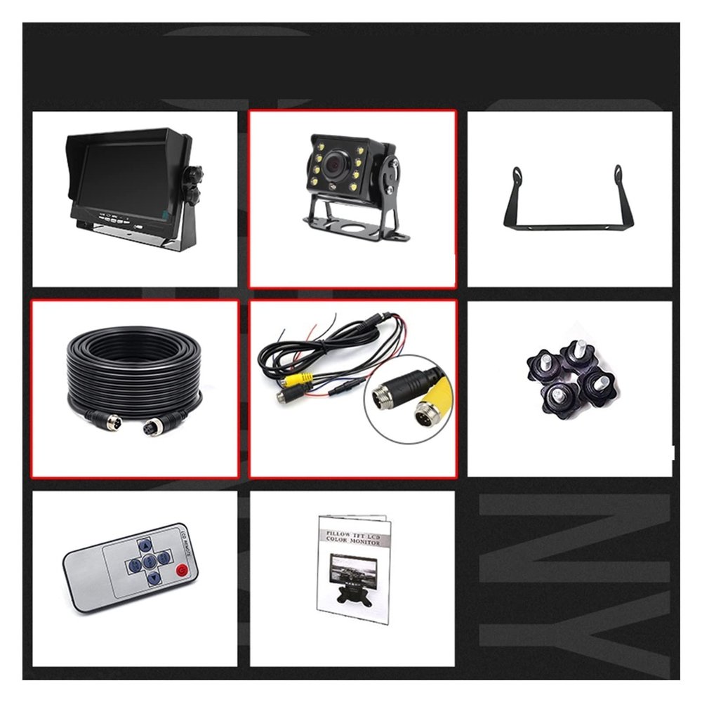 7-Inch IPS HD AHD Sunshade Monitor, 2-Channel Video Input, Pro Series (1 Camera, 10 m)