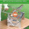 Portable Charcoal/Gas Grill with Rotating Stainless Steel Smoker view 2