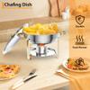 5L Round Stainless Steel Chafing Dish Buffet Set with Lid, Spoon & Tongs, Gold view 4