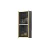 Wall-Mounted Glass-Door Cabinet for Bathroom or Kitchen, Double-Layer Double-Door, C, 75 x 50 x 15 cm / 29 x 19 x 5 in view 4