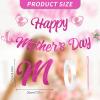 JEKUGOT Happy Mother's Day Glitter Rose Red Banner view 2