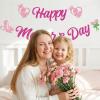JEKUGOT Happy Mother's Day Glitter Rose Red Banner view 3