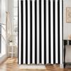 Hnmdmyi Vertical Striped Shower Curtain, 71 x 71 in, Black and White view 1