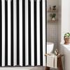 Hnmdmyi Vertical Striped Shower Curtain, 71 x 71 in, Black and White view 3