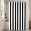 Hnmdmyi Vertical Striped Shower Curtain, 71 x 71 in, Black and White view 4