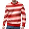 Men's Red and White Striped Long-Sleeve Costume Shirt, Oversized, Size L view 1
