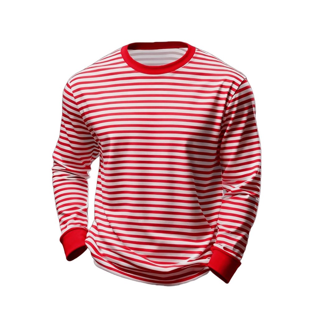Men's Striped Long-Sleeve Shirt for Carnival Costumes
