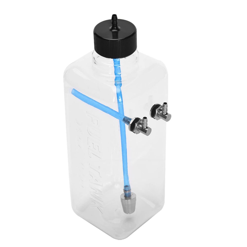 Akozon RC Model Accessory, Transparent 300 mL Fuel Tank for 15–26 cc RC Aircraft, CNC Metal Cap, Leak-Resistant, Easy Installation (700 mL for 50–70 cm Aircraft)
