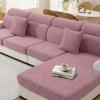YSTELLAA Stretch Sofa Seat Cushion Covers, Non-Slip Universal Covers for L-Shaped Sofas (3 Single Seats + Chaise Lounge, Gray-Pink) view 2