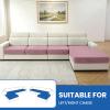 YSTELLAA Stretch Sofa Seat Cushion Covers, Non-Slip Universal Covers for L-Shaped Sofas (3 Single Seats + Chaise Lounge, Gray-Pink) view 3