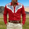 Men's Western Cowboy-Style Shirt with 3D Print view 2