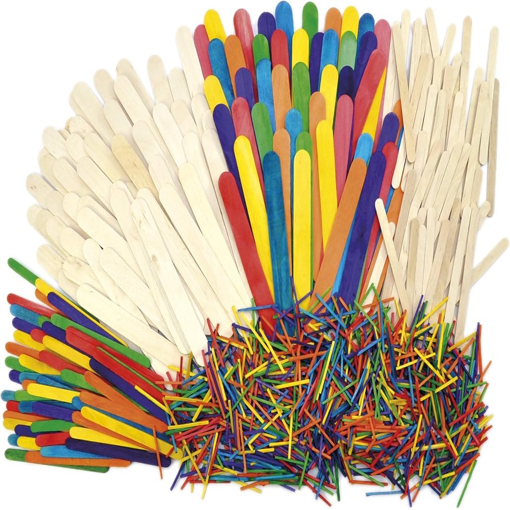Ameisenkeks Craft Stick Set, Approx. 1,200 Pieces, 3 Sizes