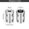 QUARKZMAN 6-Pc. Rigid Shaft Coupling, 5 mm to 10 mm, Stainless Steel, L22 mm x D16 mm, Silver view 2