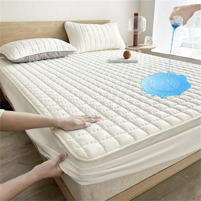 Generic Waterproof Quilted Fitted Sheet, Soft, Elastic, Dust- and Stain-Resistant, Breathable, A, 90 x 200 cm (39 x 79 in)