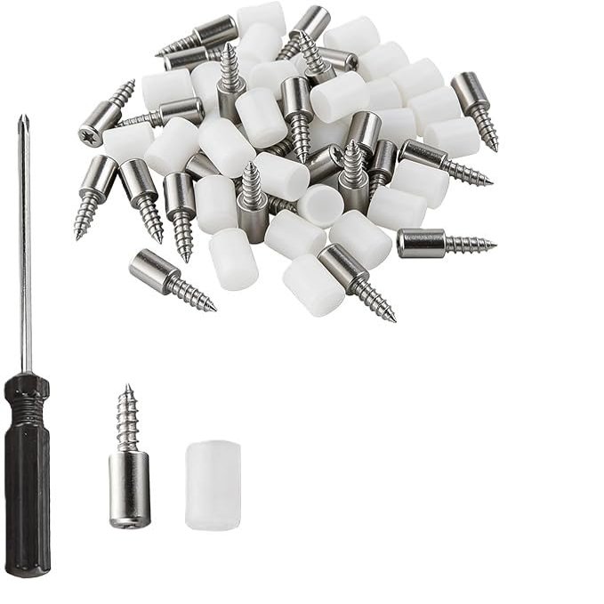 FMPXYYA 30-Piece Self-Tapping Shelf Supports with Silicone Protection