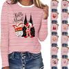 Women's Red and White Striped Carnival Long-Sleeve Shirt view 1