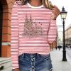 Women's Red and White Striped Carnival Long-Sleeve Shirt view 2