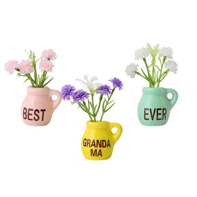 Mini Vase Magnets, 3-Piece Set, Aesthetic Flower Stickers
