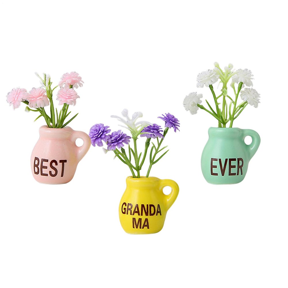 Mini Vase Magnets, 3-Piece Set, Aesthetic Flower Stickers