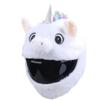 Gxdamxz Motorcycle Helmet Cover, Plush Unicorn Helmet Cover for Men & Women, White view 1