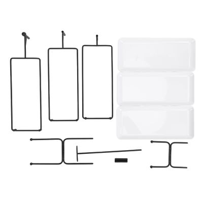 Naroote 3-Tier Metal Dessert and Cupcake Stand, Large Serving Tray for Weddings, Parties, Birthdays, Donuts, Drinks, and Fruit (Black)