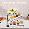 Naroote 3-Tier Metal Dessert and Cupcake Stand, Large Serving Tray for Weddings, Parties, Birthdays, Donuts, Drinks, and Fruit (Black) view 4