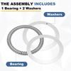 QUARKZMAN AXK140180 Thrust Needle Roller Bearing with 2 Washers, Chrome Steel, 140 mm ID, 180 mm OD, 7 mm Thick view 4