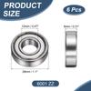 QUARKZMAN 6-Pack 6001 ZZ Deep Groove Ball Bearings, 12 x 28 x 8 mm, ABEC 5 view 2